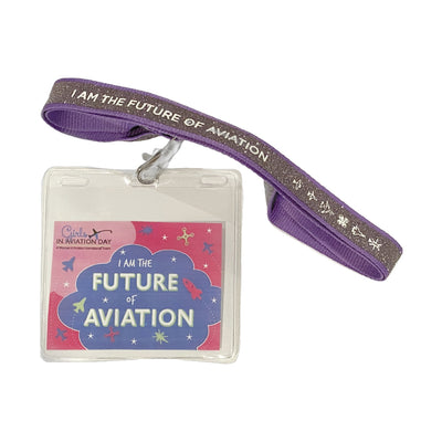 36" Purple Glitter Lanyard with Badgeholder & Insert
